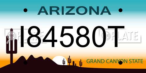 I84580T Arizona License Plate