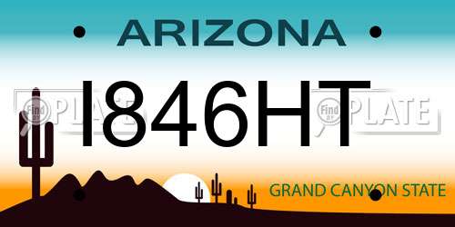 I846HT Arizona License Plate