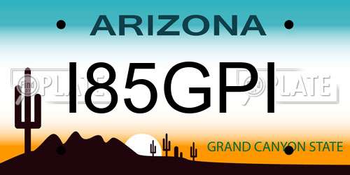 I85GPI Arizona License Plate
