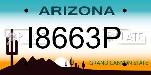 I8663P Arizona License Plate