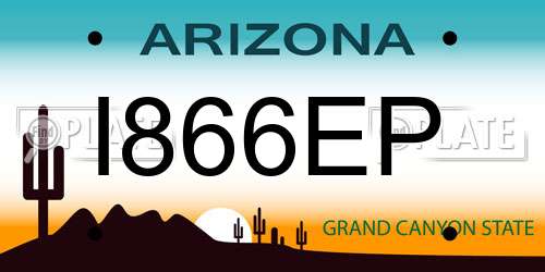 I866EP Arizona License Plate