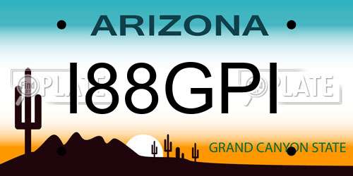 I88GPI Arizona License Plate