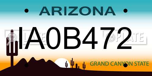IA0B472 Arizona License Plate
