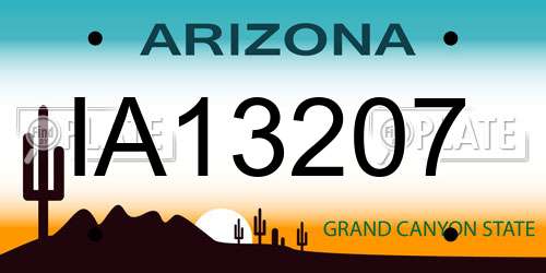 IA13207 Arizona License Plate