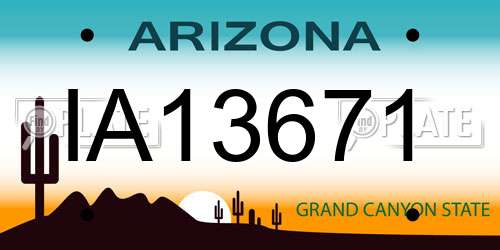 IA13671 Arizona License Plate