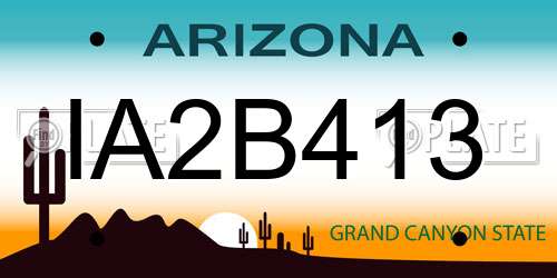 IA2B413 Arizona License Plate