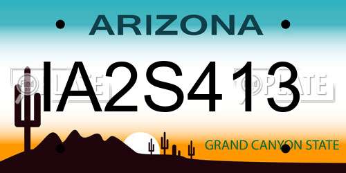 IA2S413 Arizona License Plate