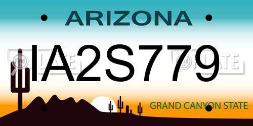 IA2S779 Arizona License Plate