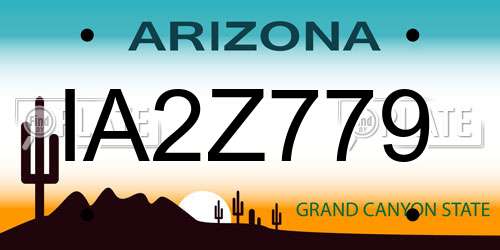IA2Z779 Arizona License Plate