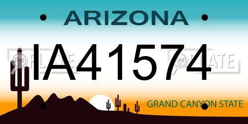 IA41574 Arizona License Plate