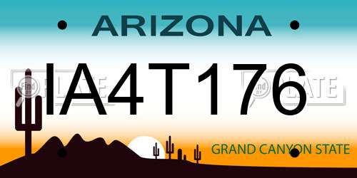 IA4T176 Arizona License Plate