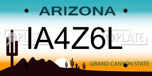 IA4Z6L Arizona License Plate