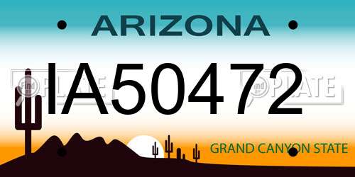 IA50472 Arizona License Plate