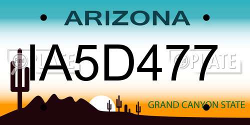 IA5D477 Arizona License Plate