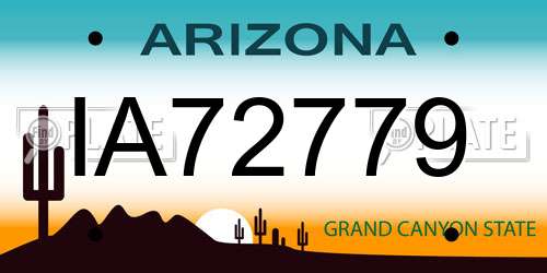 IA72779 Arizona License Plate