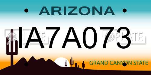 IA7A073 Arizona License Plate
