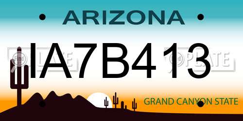 IA7B413 Arizona License Plate