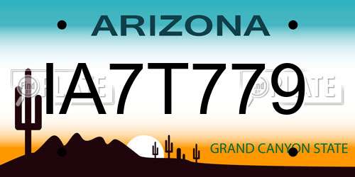 IA7T779 Arizona License Plate
