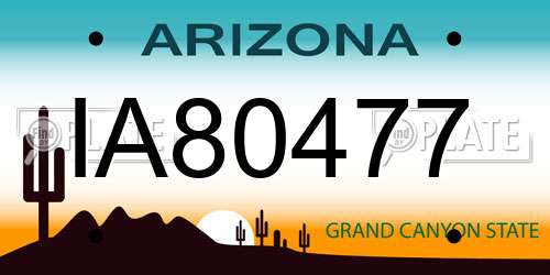 IA80477 Arizona License Plate