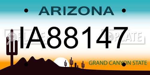 IA88147 Arizona License Plate