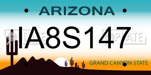 IA8S147 Arizona License Plate