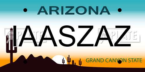 IAASZAZ Arizona License Plate
