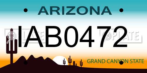 IAB0472 Arizona License Plate
