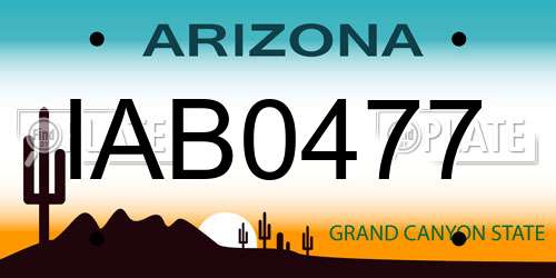 IAB0477 Arizona License Plate