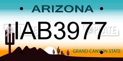 IAB3977 Arizona License Plate