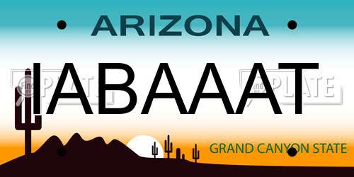 IABAAAT Arizona License Plate