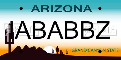 IABABBZ Arizona License Plate