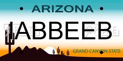 IABBEEB Arizona License Plate