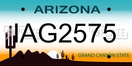 IAG2575 Arizona License Plate