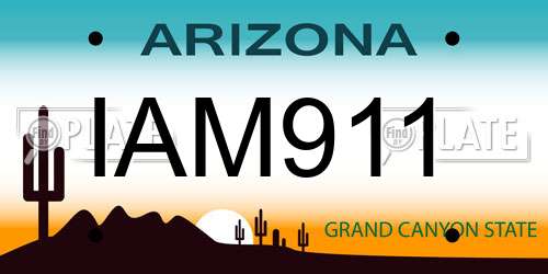 IAM911 Arizona License Plate