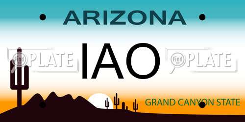 IAO Arizona License Plate