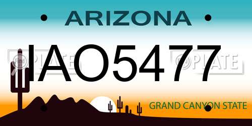 IAO5477 Arizona License Plate