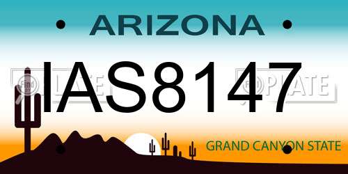 IAS8147 Arizona License Plate