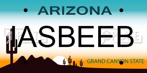 IASBEEB Arizona License Plate