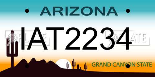 IAT2234 Arizona License Plate