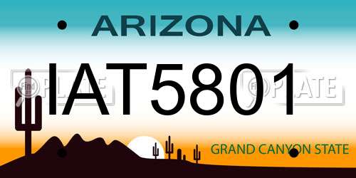 IAT5801 Arizona License Plate
