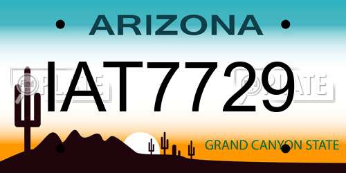 IAT7729 Arizona License Plate