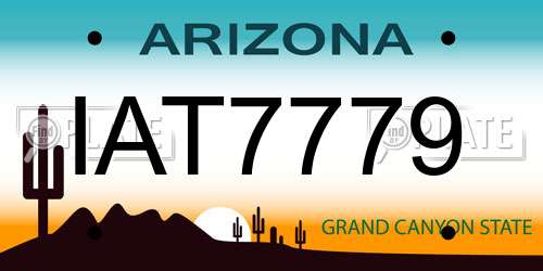 IAT7779 Arizona License Plate