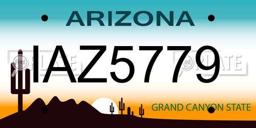 IAZ5779 Arizona License Plate