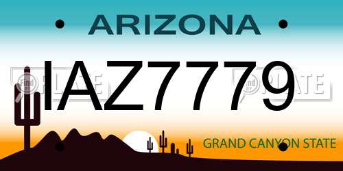 IAZ7779 Arizona License Plate