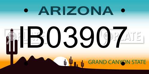 IB03907 Arizona License Plate