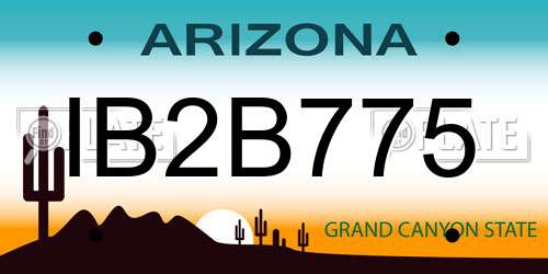IB2B775 Arizona License Plate