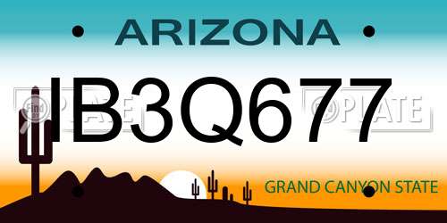 IB3Q677 Arizona License Plate
