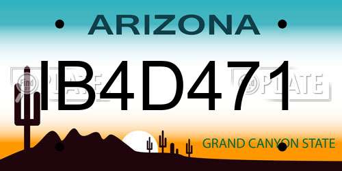 IB4D471 Arizona License Plate