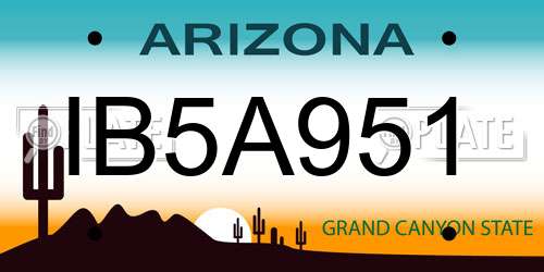 IB5A951 Arizona License Plate