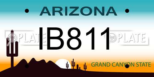 IB811 Arizona License Plate